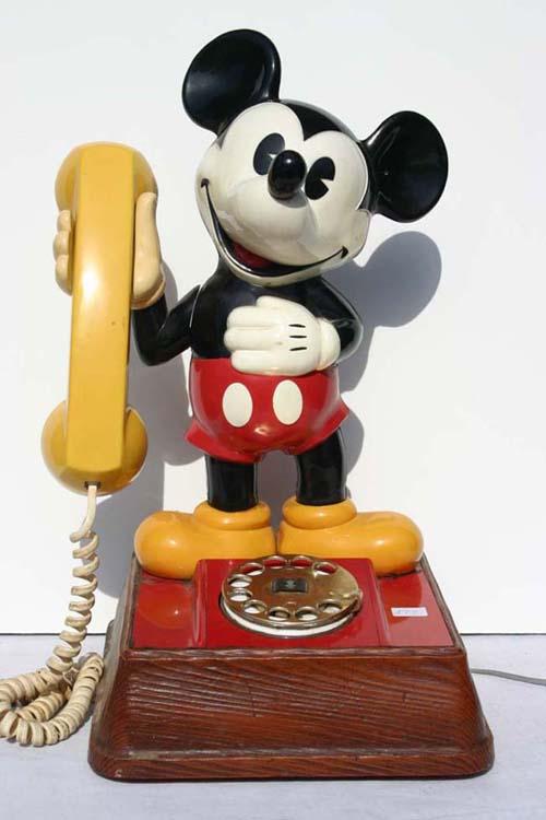 Walt Disney Productions Mickey Mouse stand up tele: Walt Disney Productions Mickey Mouse stand up telephone - approx 15" tall