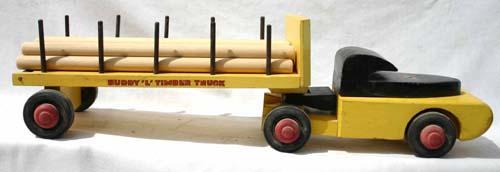 Buddy L 1940's wooden "timber" truck - 29" long: Buddy L 1940's wooden "timber" truck - 29" long
