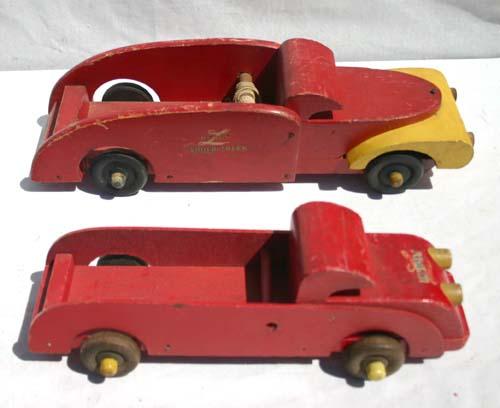 lot of 2 wooden 1940's Buddy L trucks: lot of 2 wooden 1940's Buddy L trucks