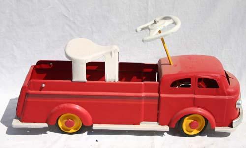pressed steel ride 'em fire truck - 31" long: pressed steel ride 'em fire truck - 31" long