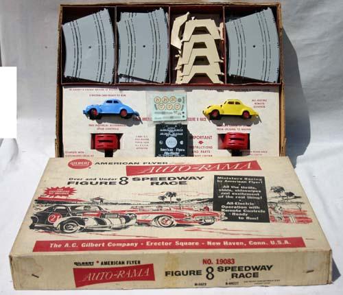 2 orig boxed Gilbert American Flyer race car sets: 2 orig boxed Gilbert American Flyer race car sets