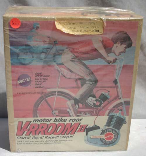 orig boxed ca 1971 Mattel V-rroom II motor bike mo: orig boxed ca 1971 Mattel V-rroom II motor bike motor (for sound affect)