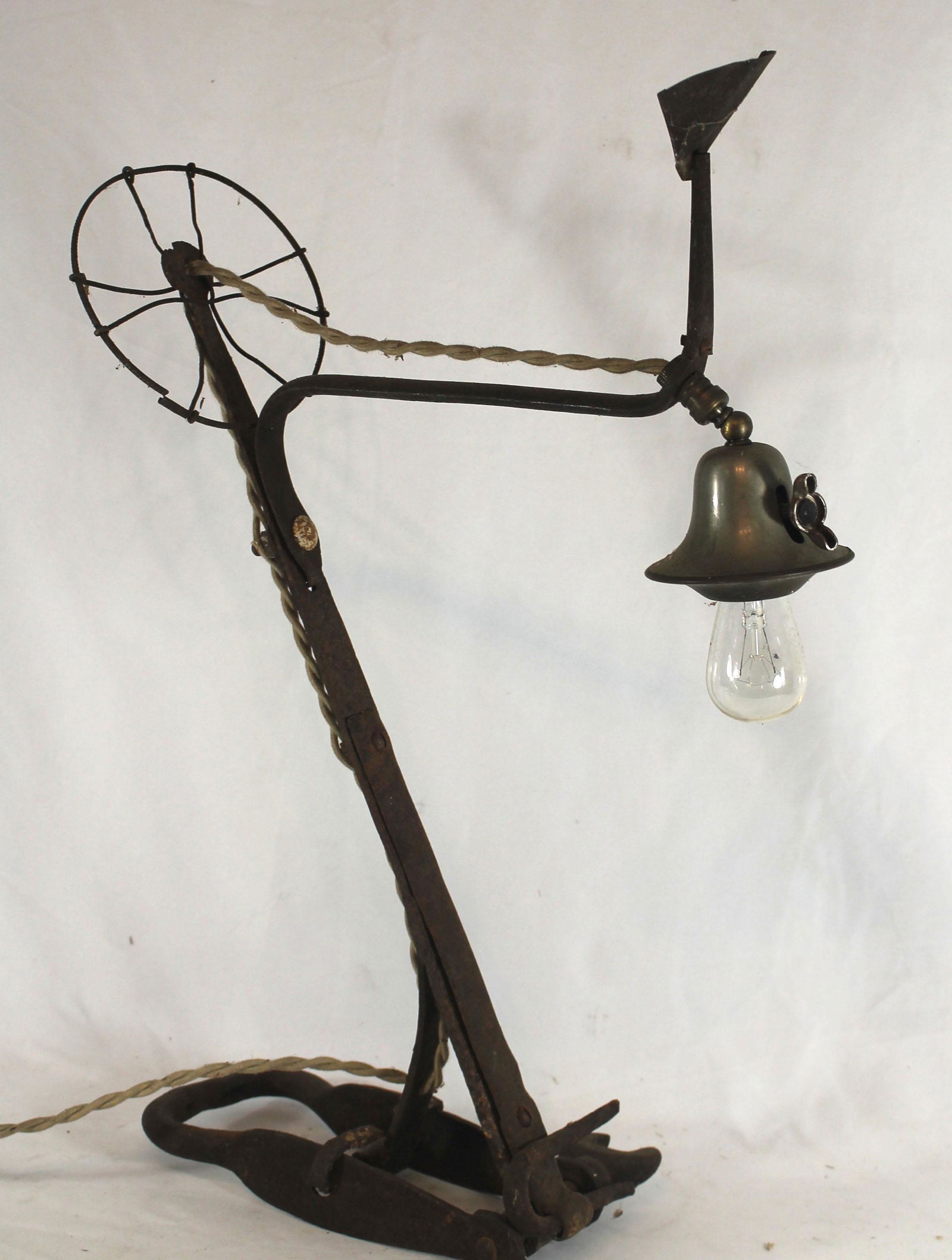 Make-do desk lamp - made from antique iron tool pieces (1 of 5)