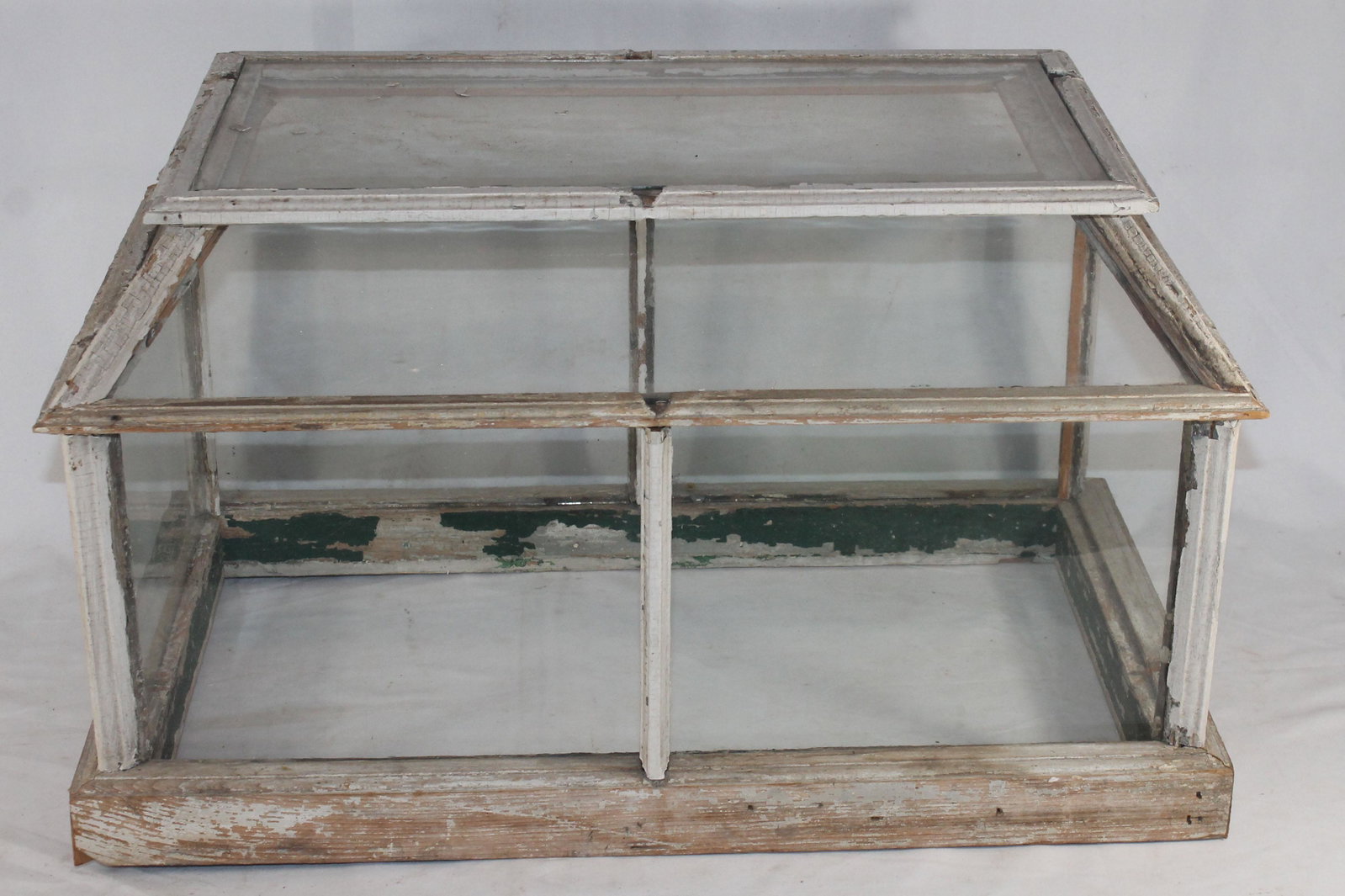 Glass & wood trimmed terrarium - as is - missing one: Glass & wood trimmed terrarium - as is - missing one pane - 14" tall x 24" wide x 14" deep
