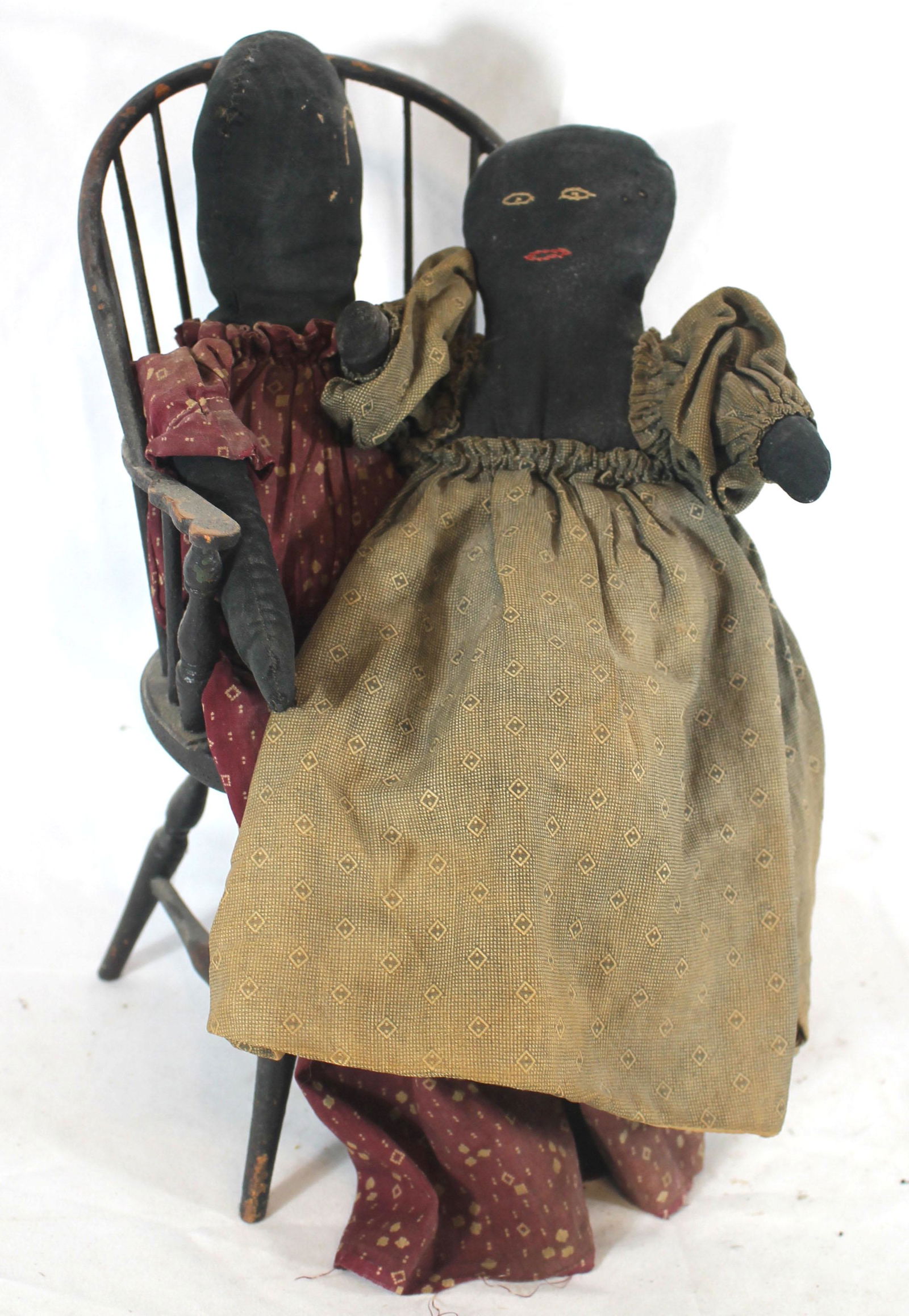 2 stuffed rag dolls incl a topsy turvy - 12" tall & 8" (1 of 6)