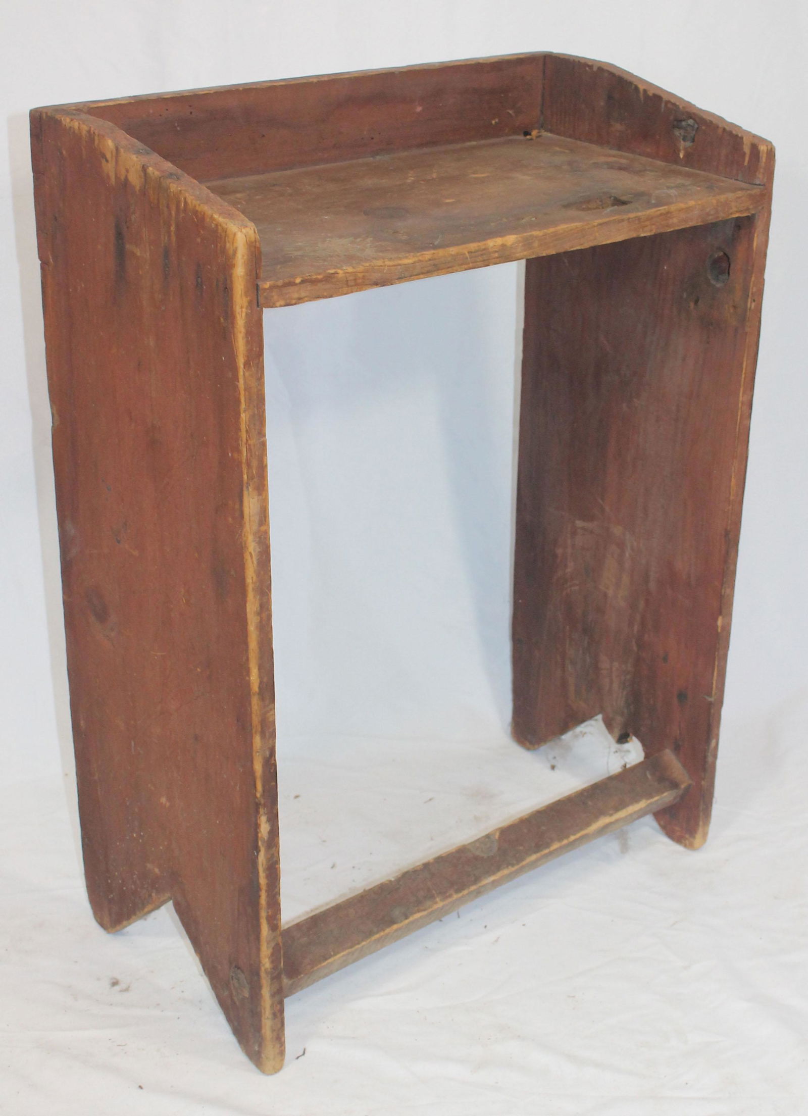 wooden painted work stand/bench w boot jack ends in red (1 of 5)