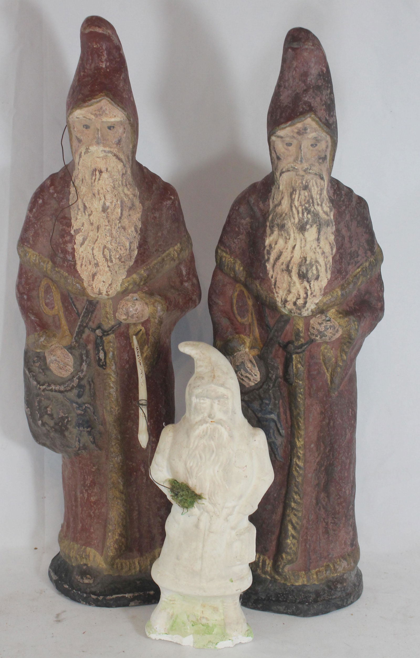 Lot of 2 papier mache 18" belsnickels (fronts only) (1 of 9)