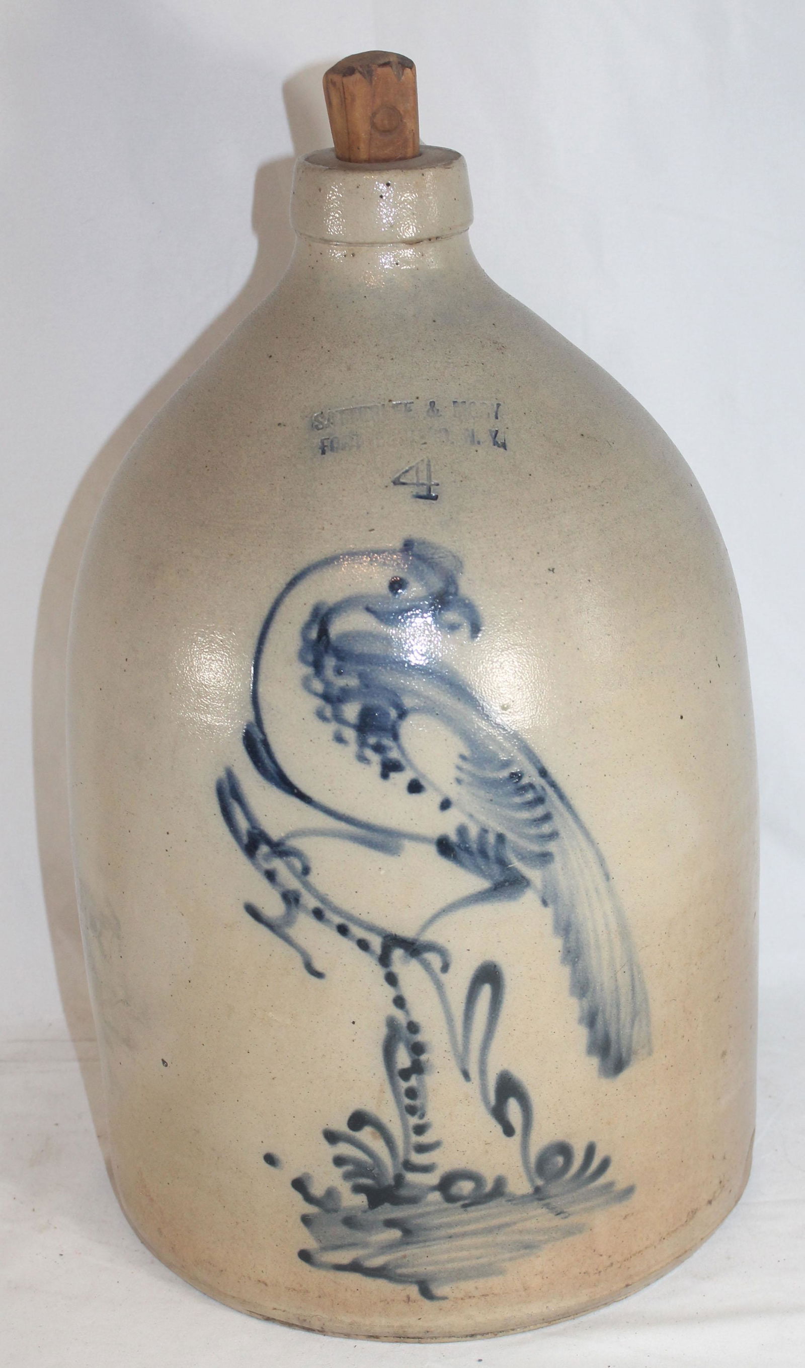 Satterlee & Mory Ft Edward, NY 4 gal stoneware jug w (1 of 9)