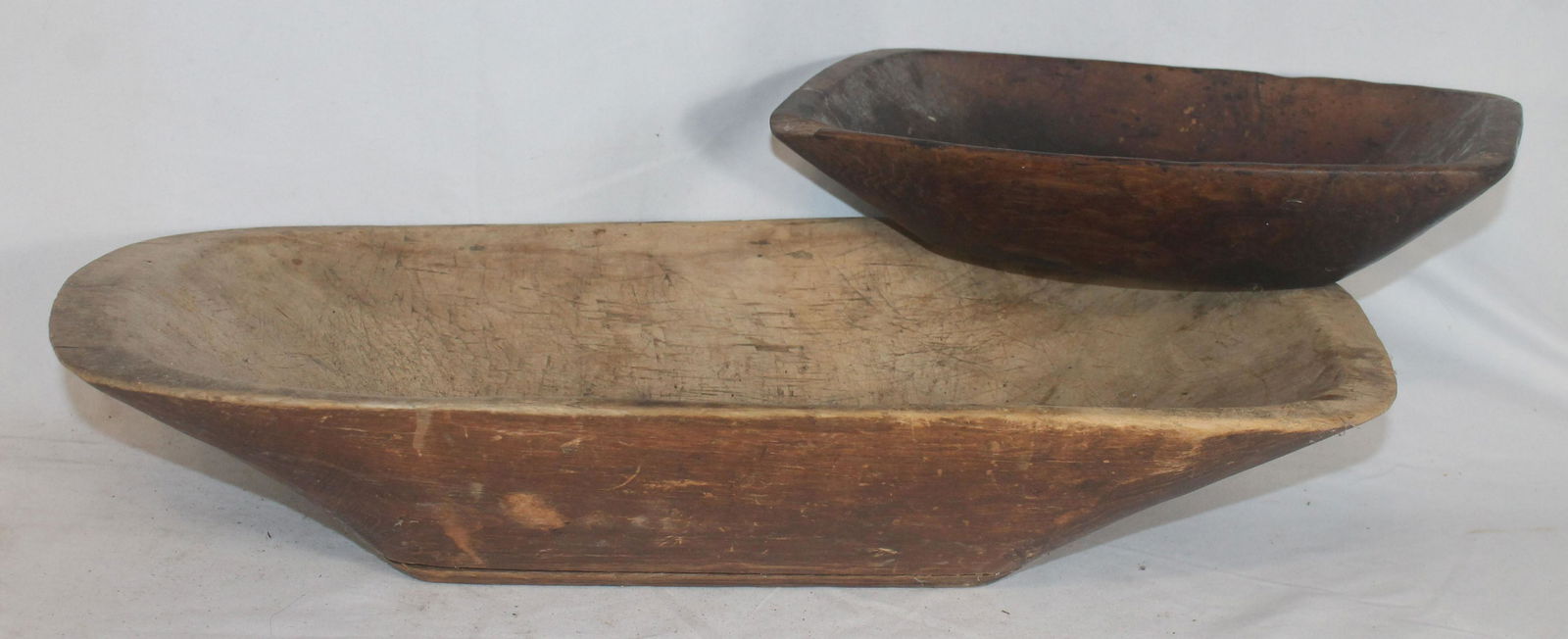 2 wooden trenchers - 12 1/2" x 7" x 2 1/2" tall & 21" x (1 of 8)