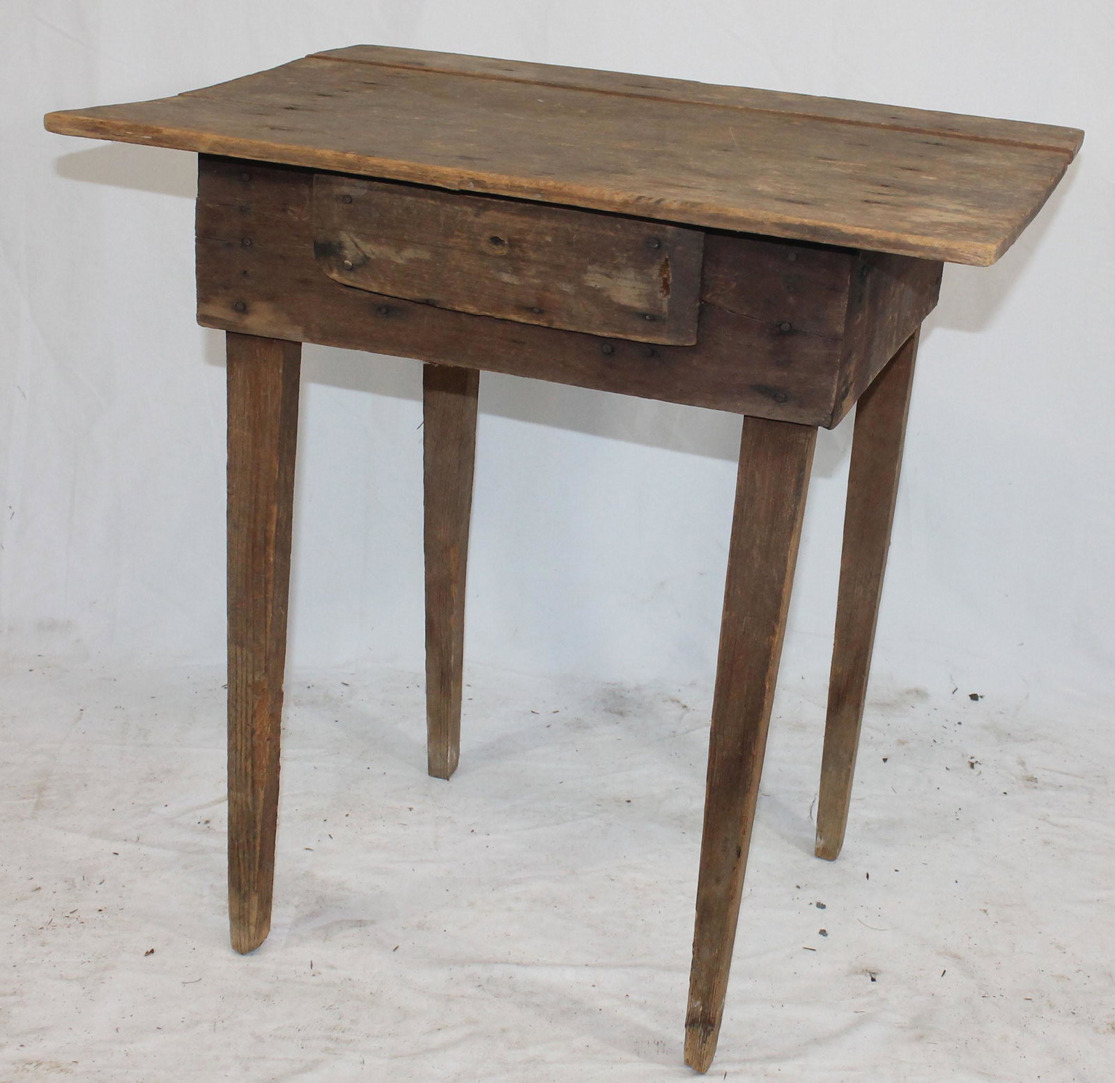 Primitive 1 dr work table - as found - 29" tall x: Primitive 1 dr work table - as found - 29" tall x 28"x21" top