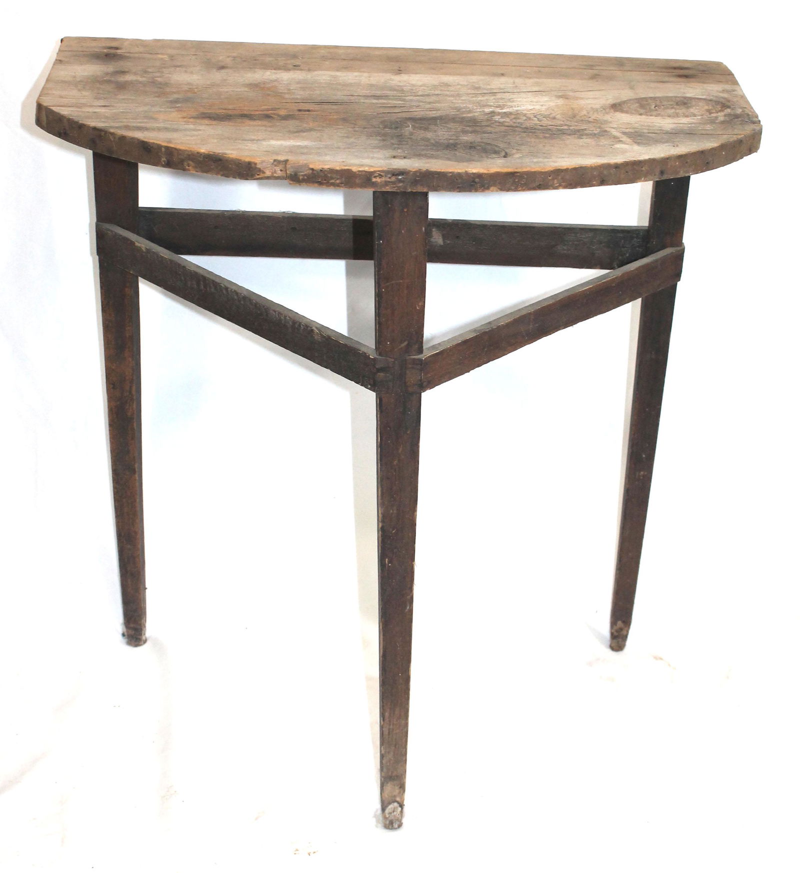 primitive 3 legged demi-lune topped table - 27 1/4" (1 of 5)