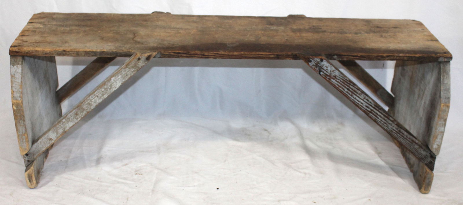 Primitive work bench w traces of paint - 17" tall x 48" (1 of 4)