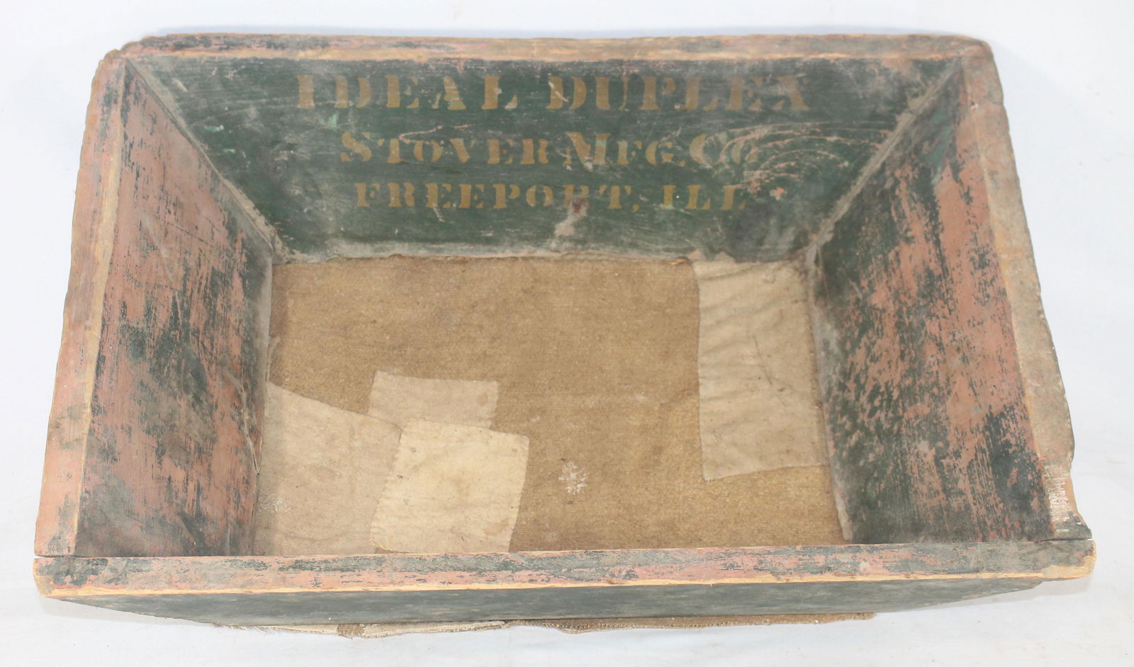 Make-do trencher or sieve in salmon & green paint w (1 of 5)