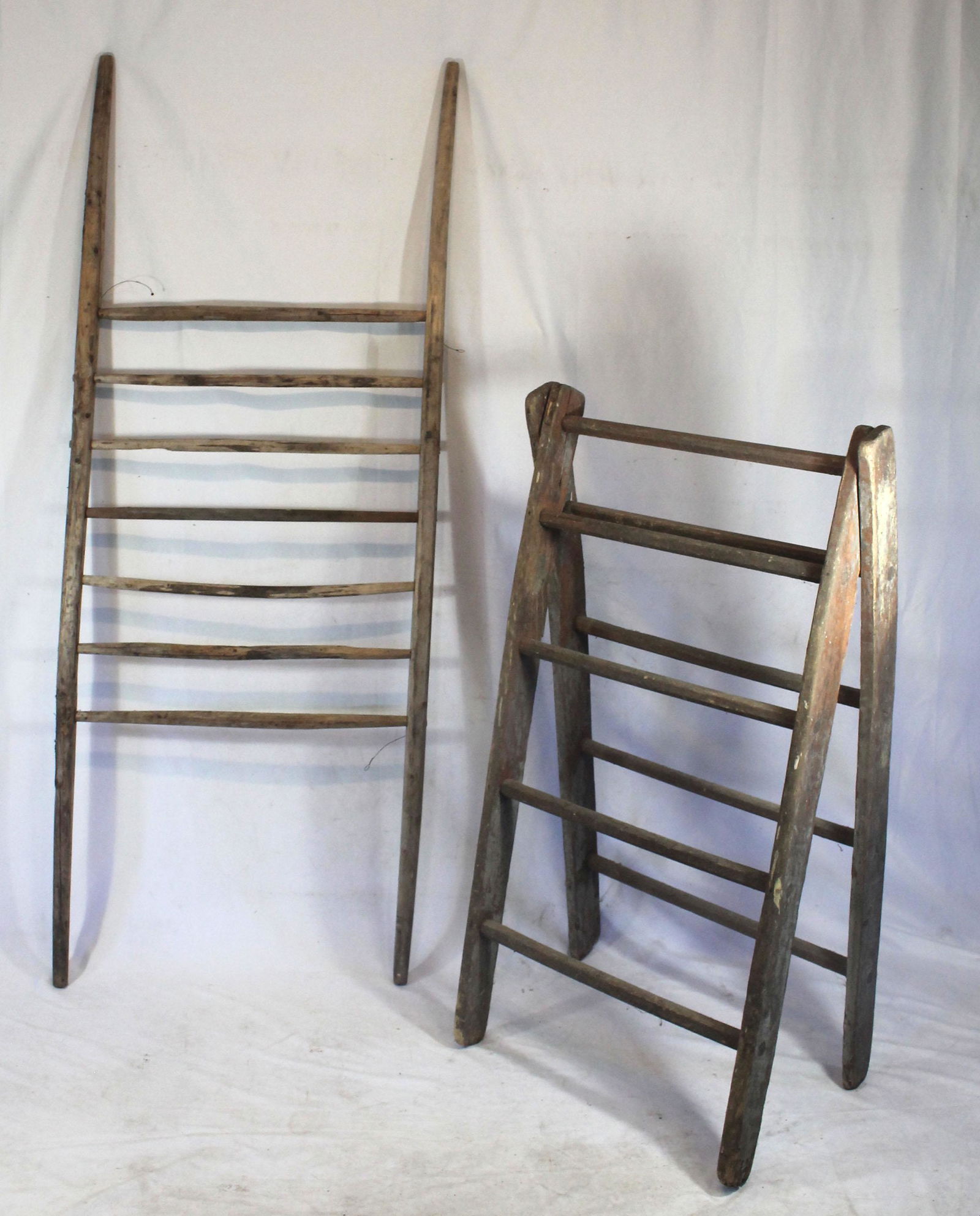 2 primitive wooden racks incl a standing drying rack - (1 of 4)
