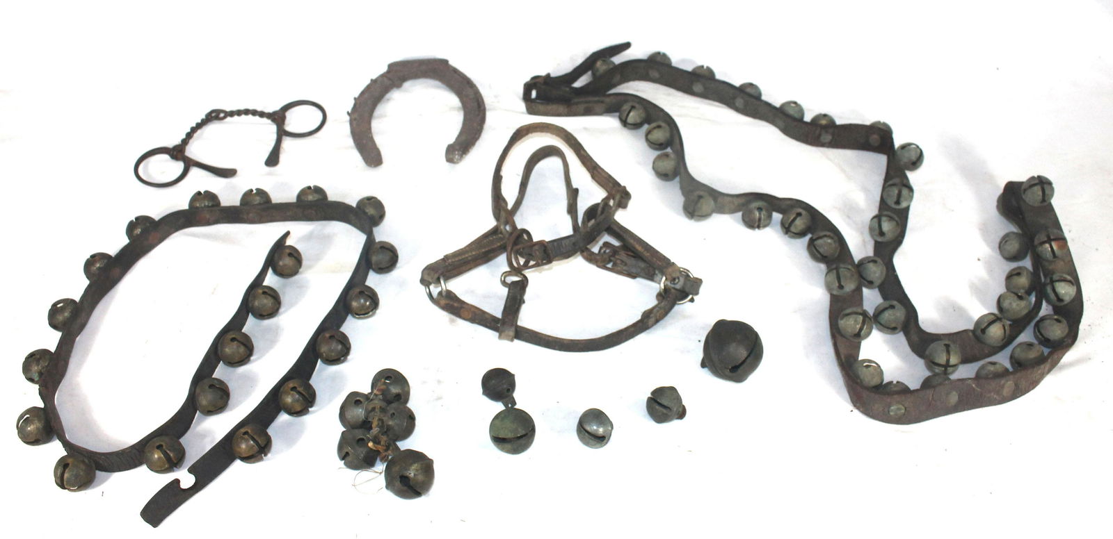 Collection of antique sleigh bells & horse related incl (1 of 7)