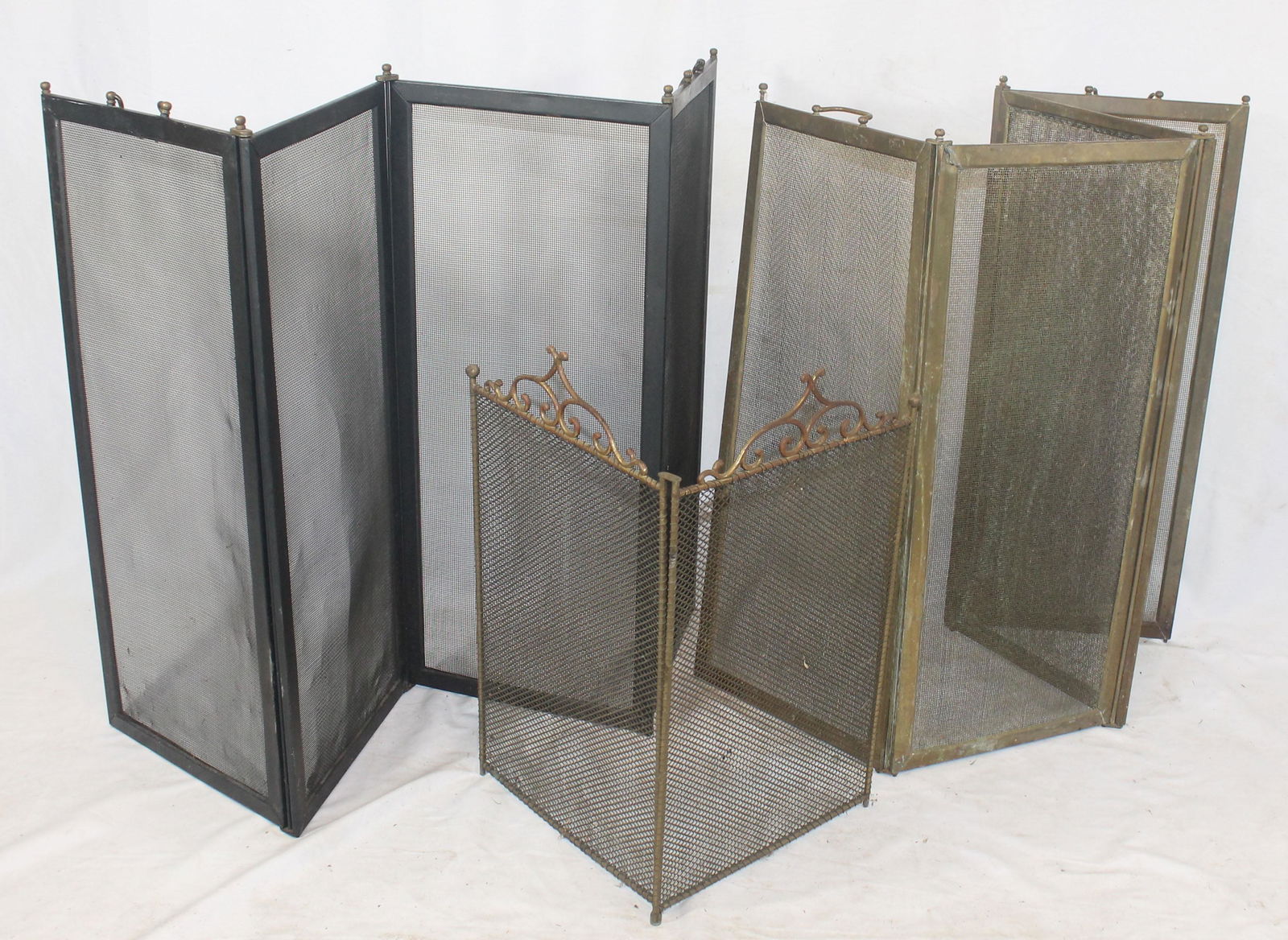 3 firescreens - 4 panel brass 30" tall x 50" wide; (1 of 4)