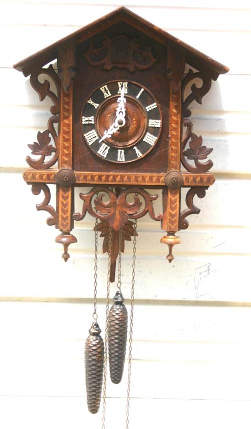 antique Black Forest cuckoo clock - 17" tall: antique Black Forest cuckoo clock - 17" tall