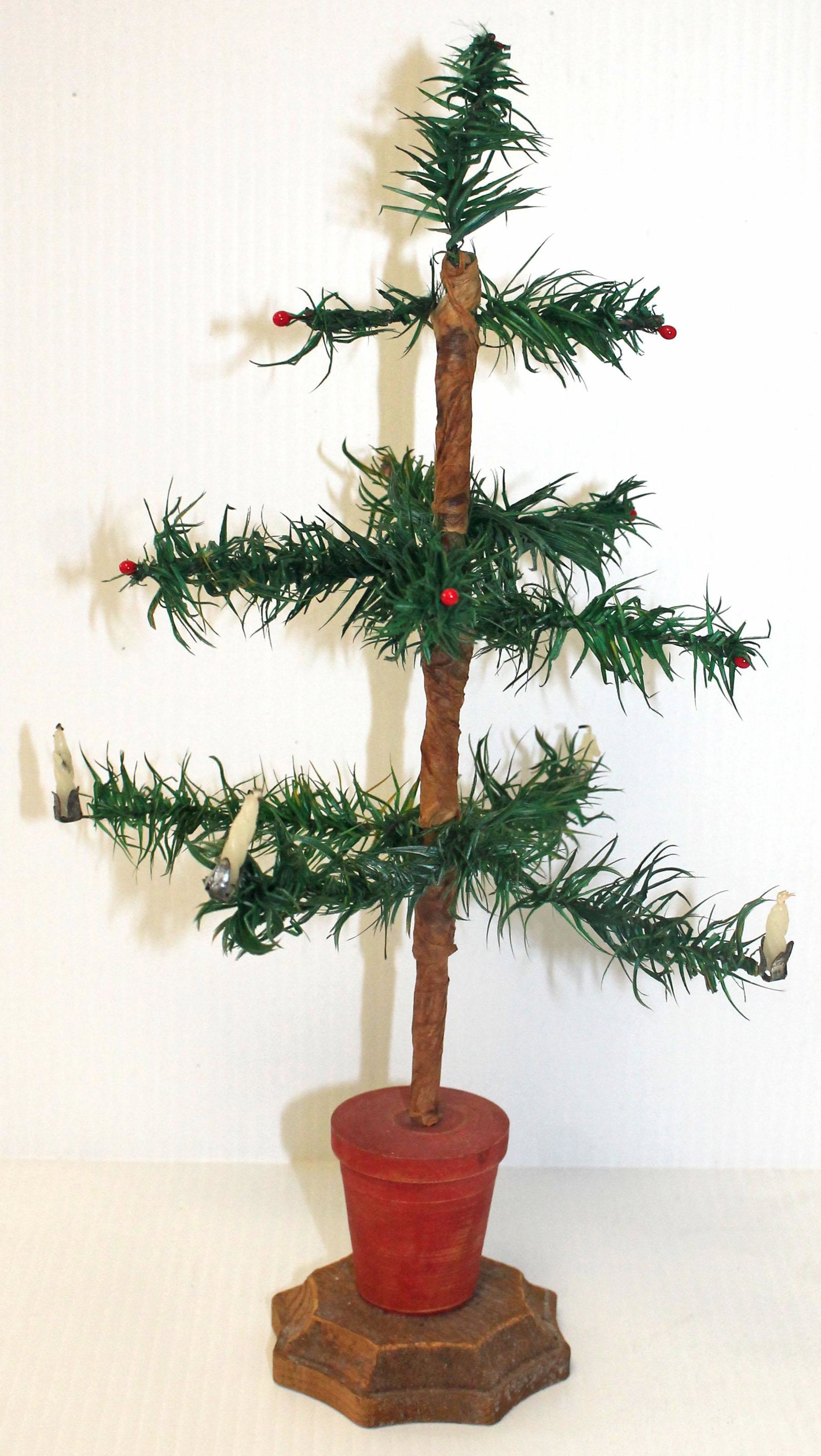 German miniature feather tree w unusual candle clips on (1 of 4)