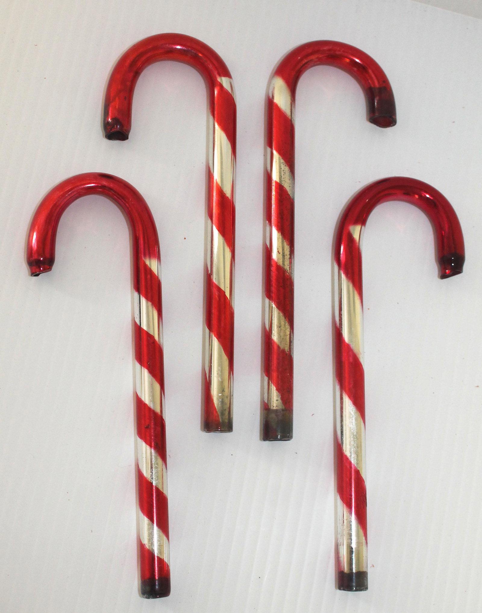 Collection of 4 German glass candy cane ornaments - ca (1 of 4)