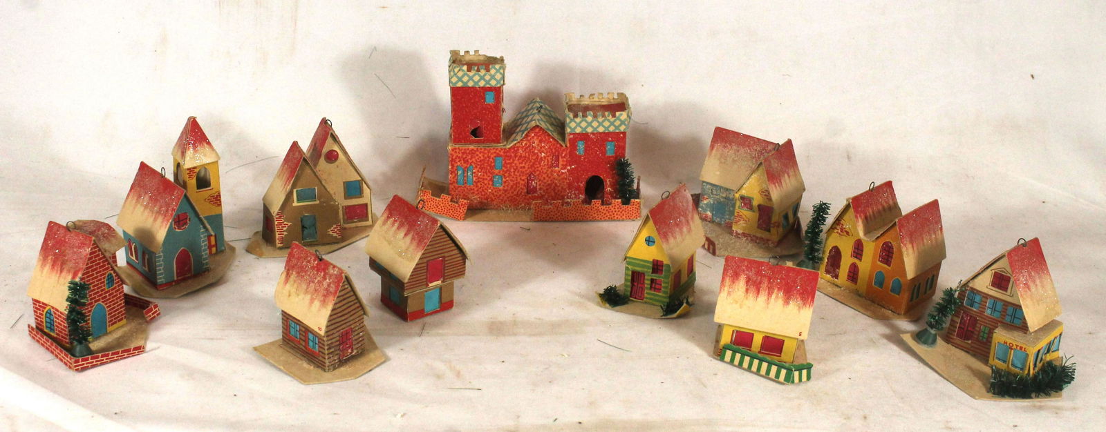 Vintage Cardboard Christmas village w electric lights (1 of 7)