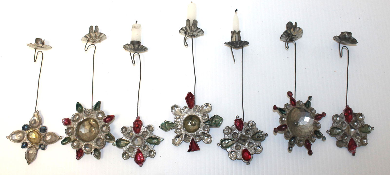 Collection of 7 tin-lead Christmas candle holders (1 of 5)