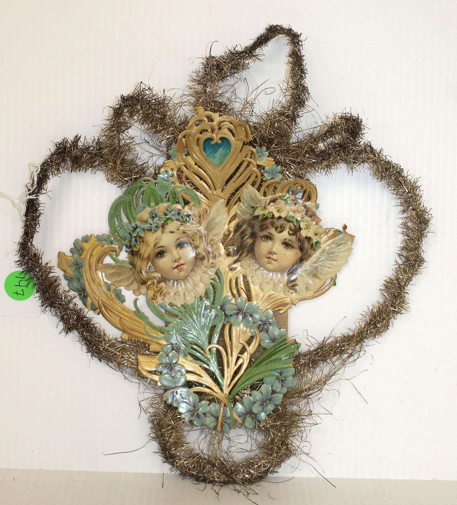 Victorian scrap paper & tinsel paper Christmas ornament (1 of 5)