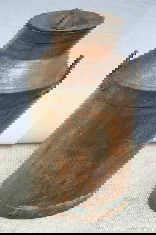 337 antique copper milk can 24 1/2" tall