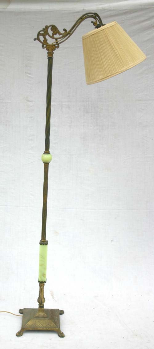 396 antique floor lamp w jadeite accents