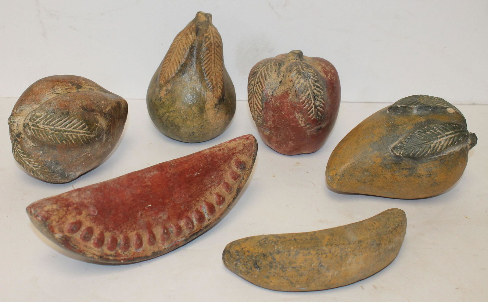 lot of 6 pieces of ceramic fruit incl pear, apple, (1 of 14)