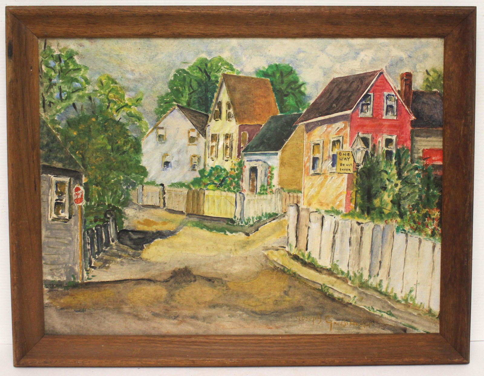 Joseph Grubinger (Cape Cod Artist) 18"x24" o/bd village (1 of 8)