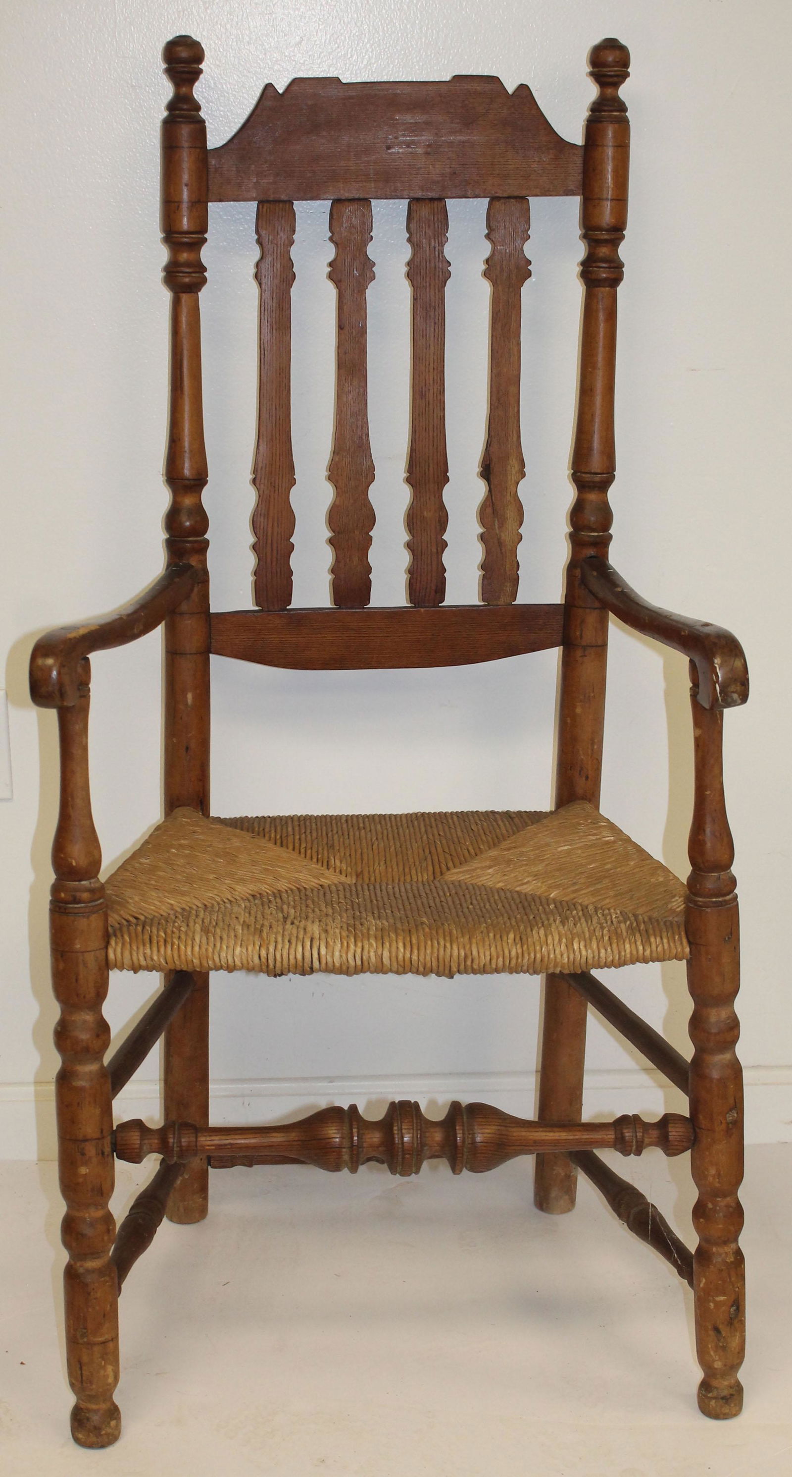 Antique New England bannister back chair - as found - (1 of 7)