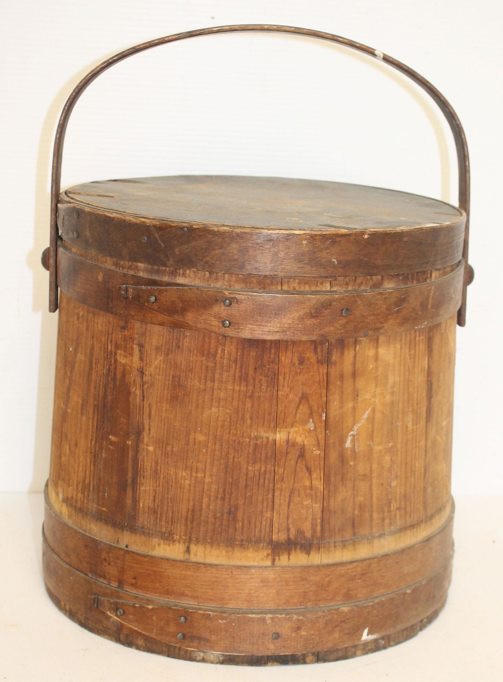 Antique firkin in attic surface - 11 1/2"x 11 1/2" (1 of 7)