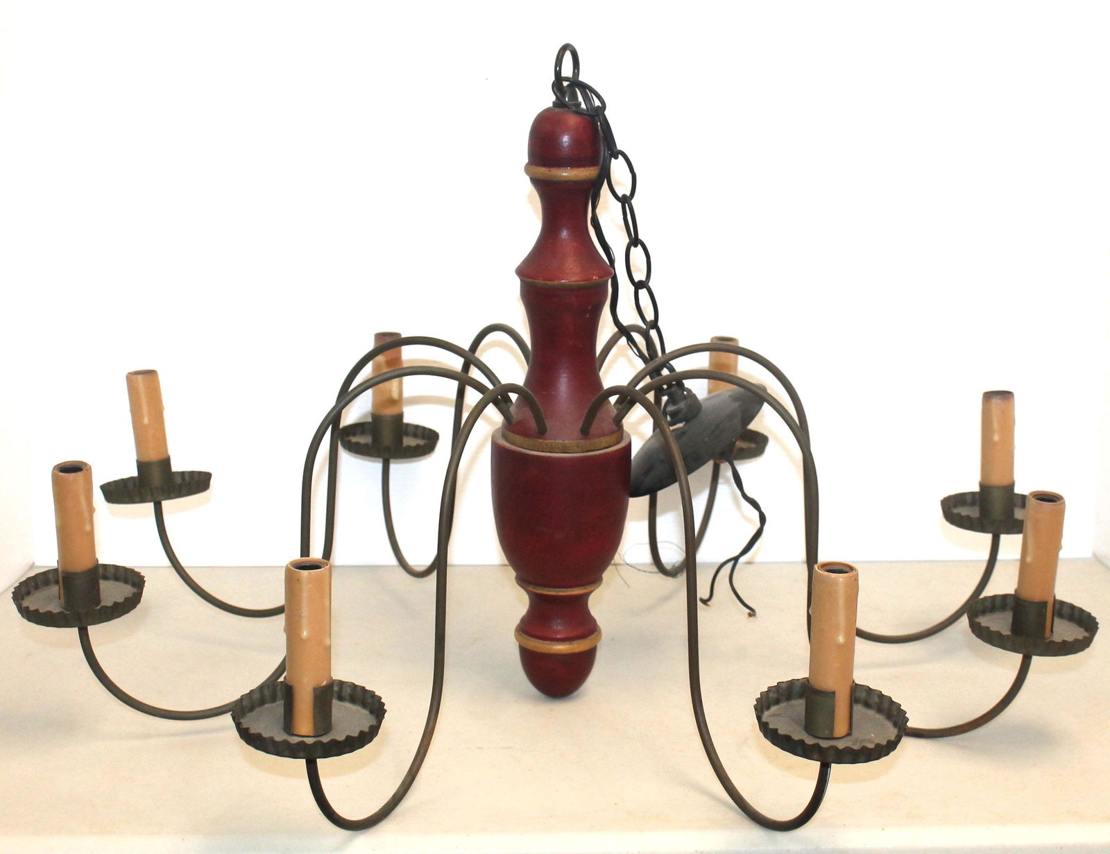 Contemporary primitive style 8 arm candle lamp (1 of 5)