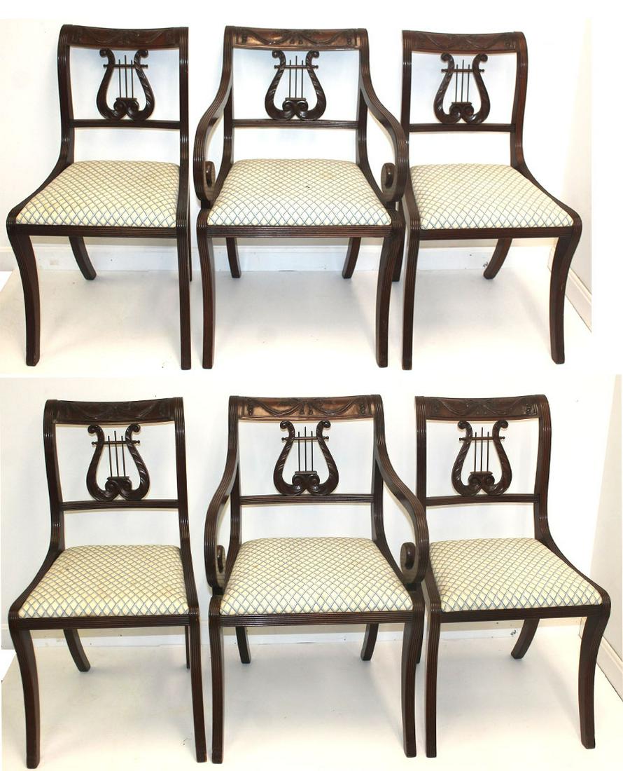 Set of 6 mahogany Duncan Phyfe style dining chairs w (1 of 13)