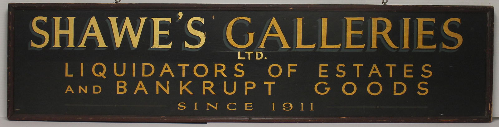 Antique double sided wood painted & gold gilt dec trade (1 of 8)