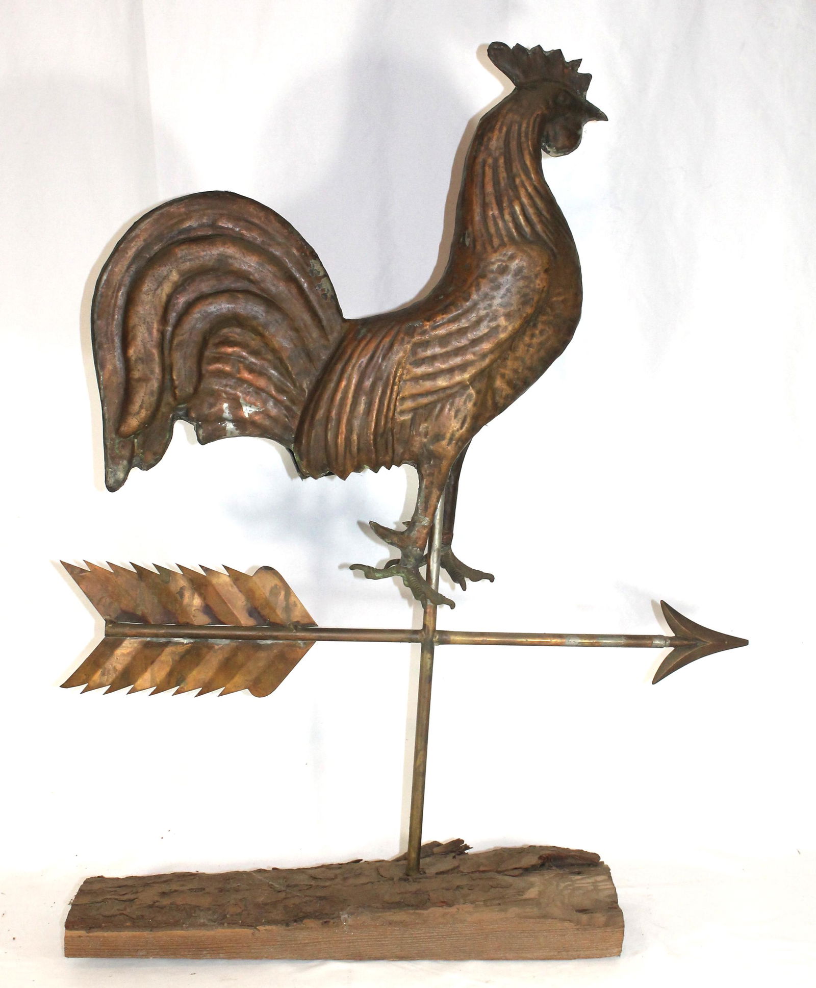 copper on arrow rooster weathervane mounted on (1 of 6)