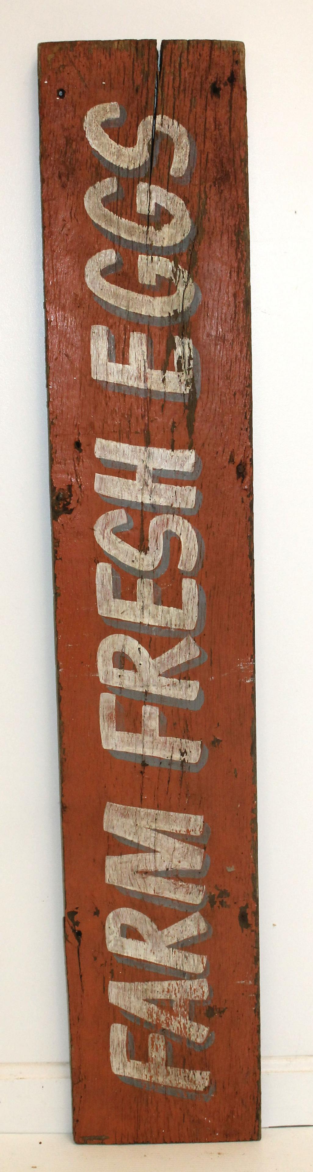 Fresh Eggs" wooden painted sign - 49" x 9 (1 of 5)
