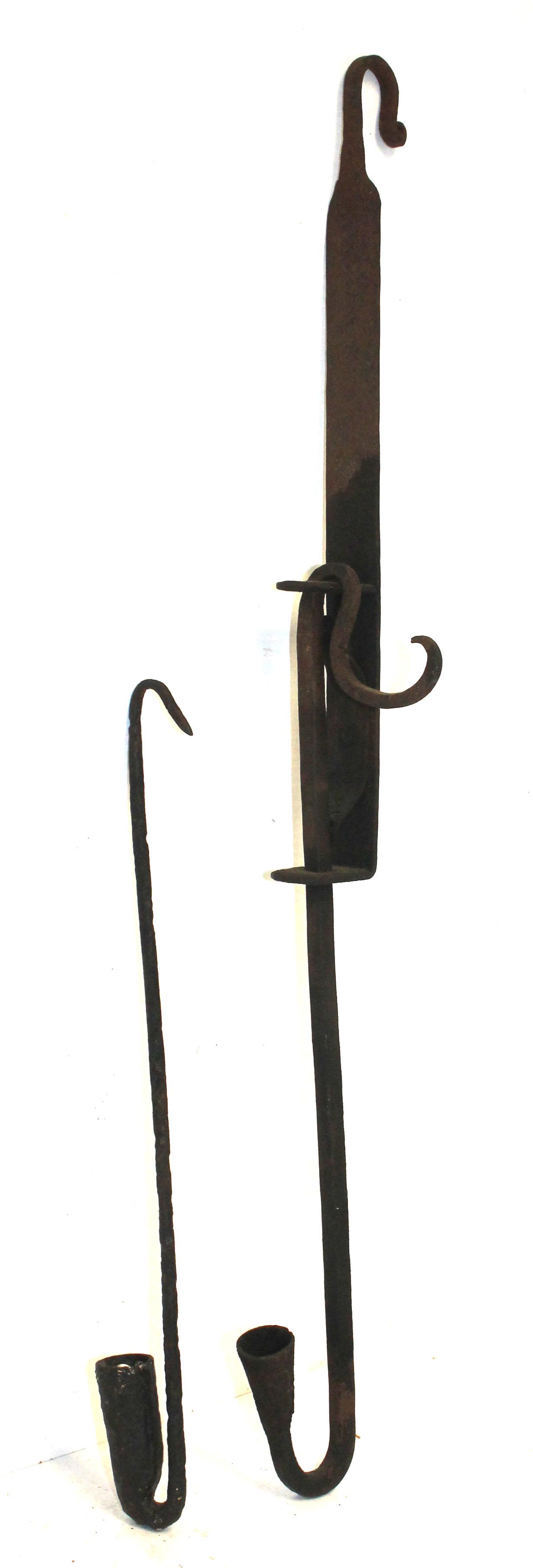 lot of 2 vintage primitive style iron lighting items (1 of 5)