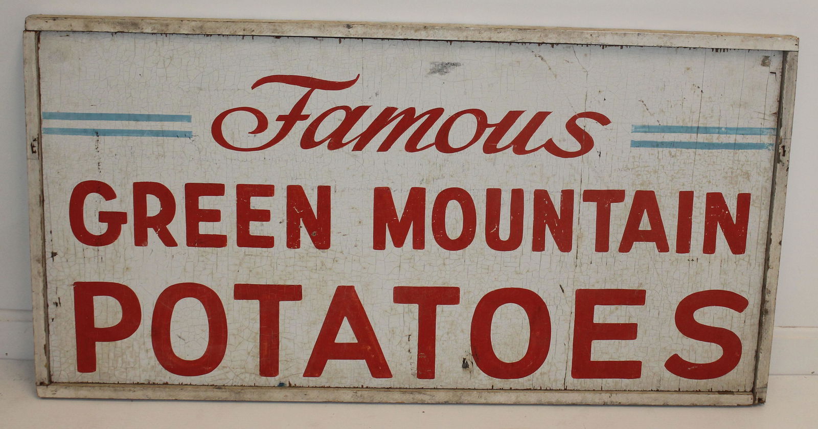 Vintage wooden painted sign "Famous Green Mountain (1 of 7)