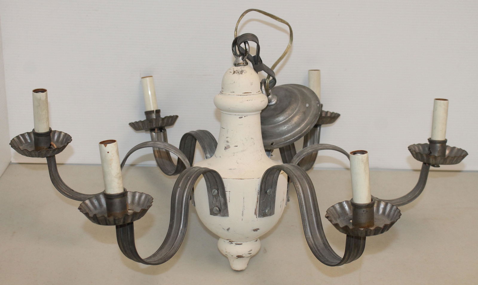 Contemporary primitive style 6 arm candle chandelier w (1 of 5)