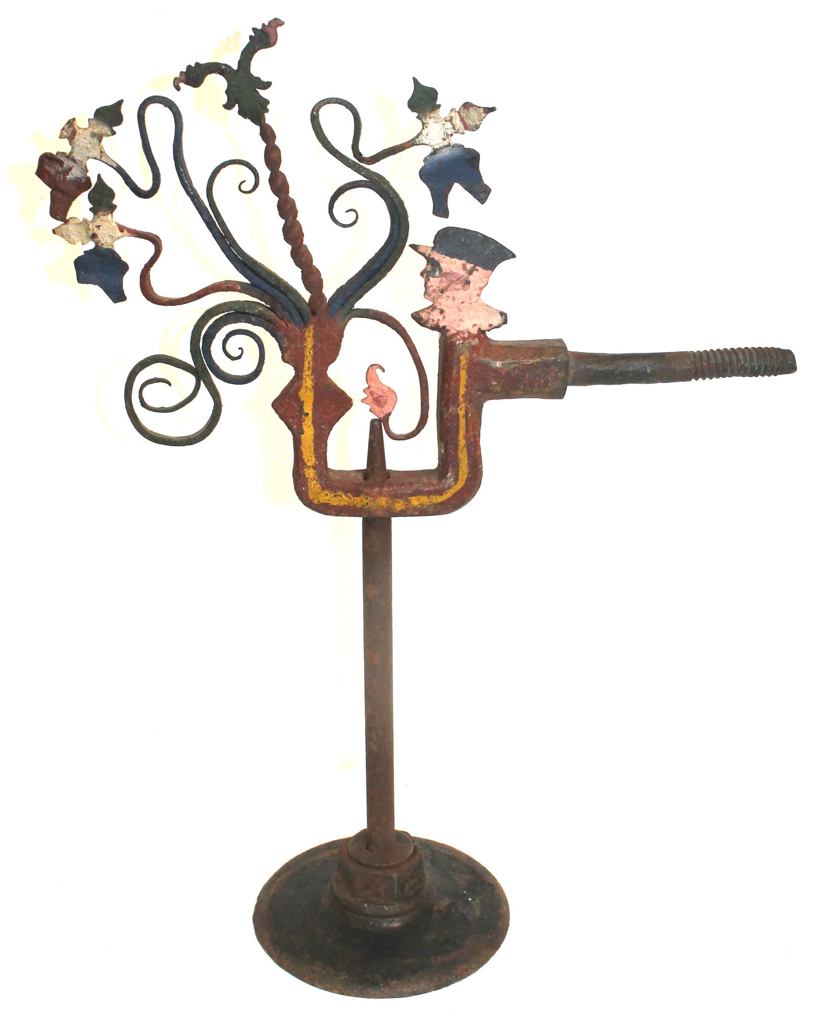 Wrought iron whimsey in red, white & blue paint - 17": Wrought iron whimsey in red, white & blue paint - 17" tall
