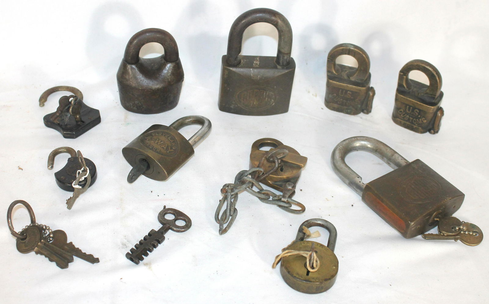 basket full of antique locks w keys (1 of 8)