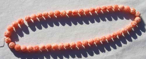 fine sailor's knot coral necklace - (48 coral bead: fine sailor's knot coral necklace - (48 coral beads)