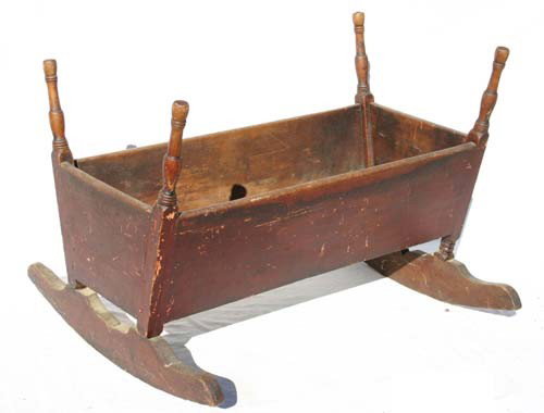 early 19thC rare 4 poster cradle: early 19thC rare 4 poster cradle