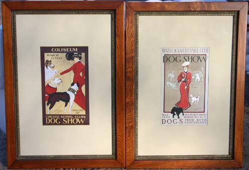 attractive pr of George Ford Morris dog show print: attractive pr of George Ford Morris dog show prints - beautifully framed & matted