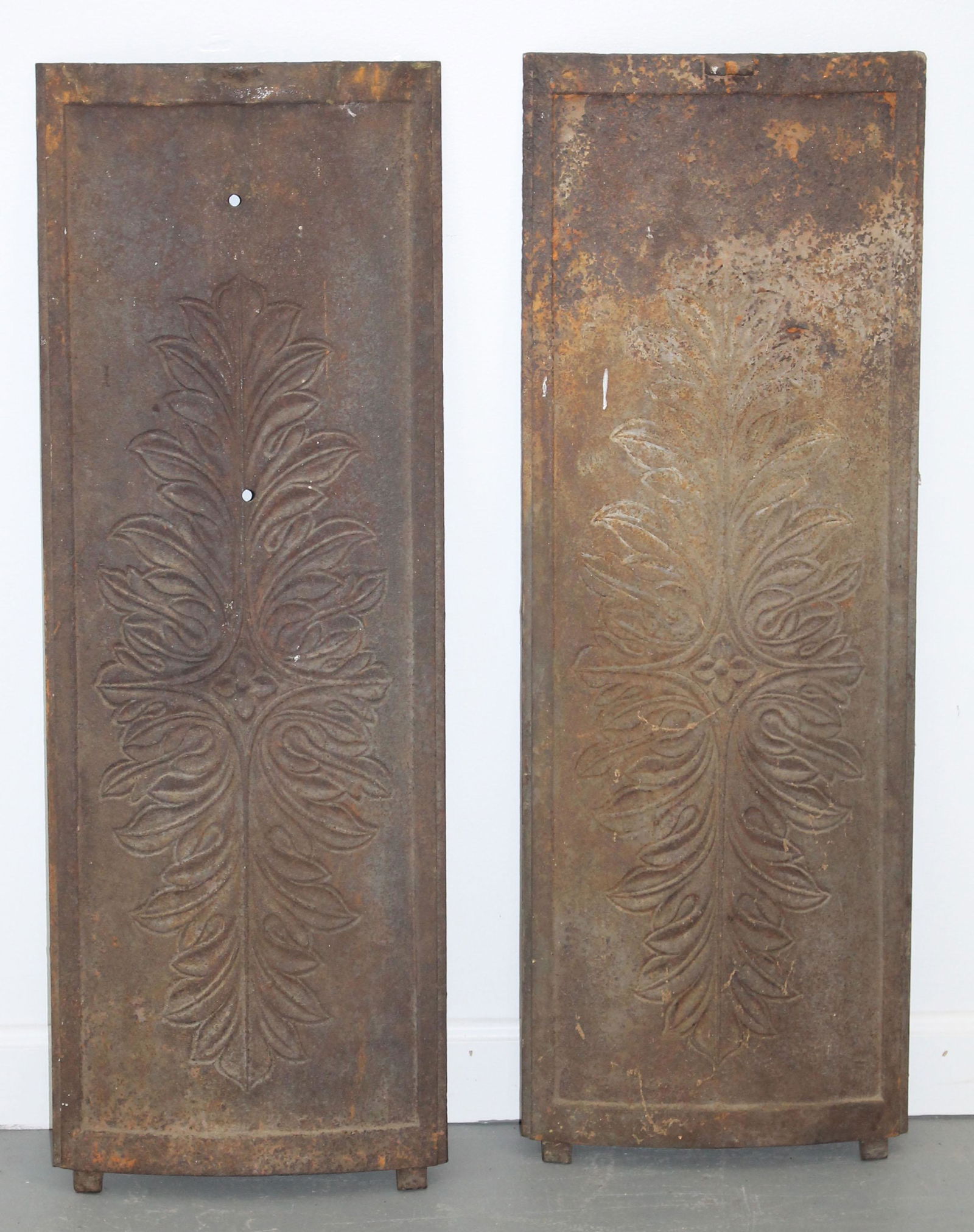 2 antique cast iron stove implements w etched dec - 36"x13" (1 of 10)