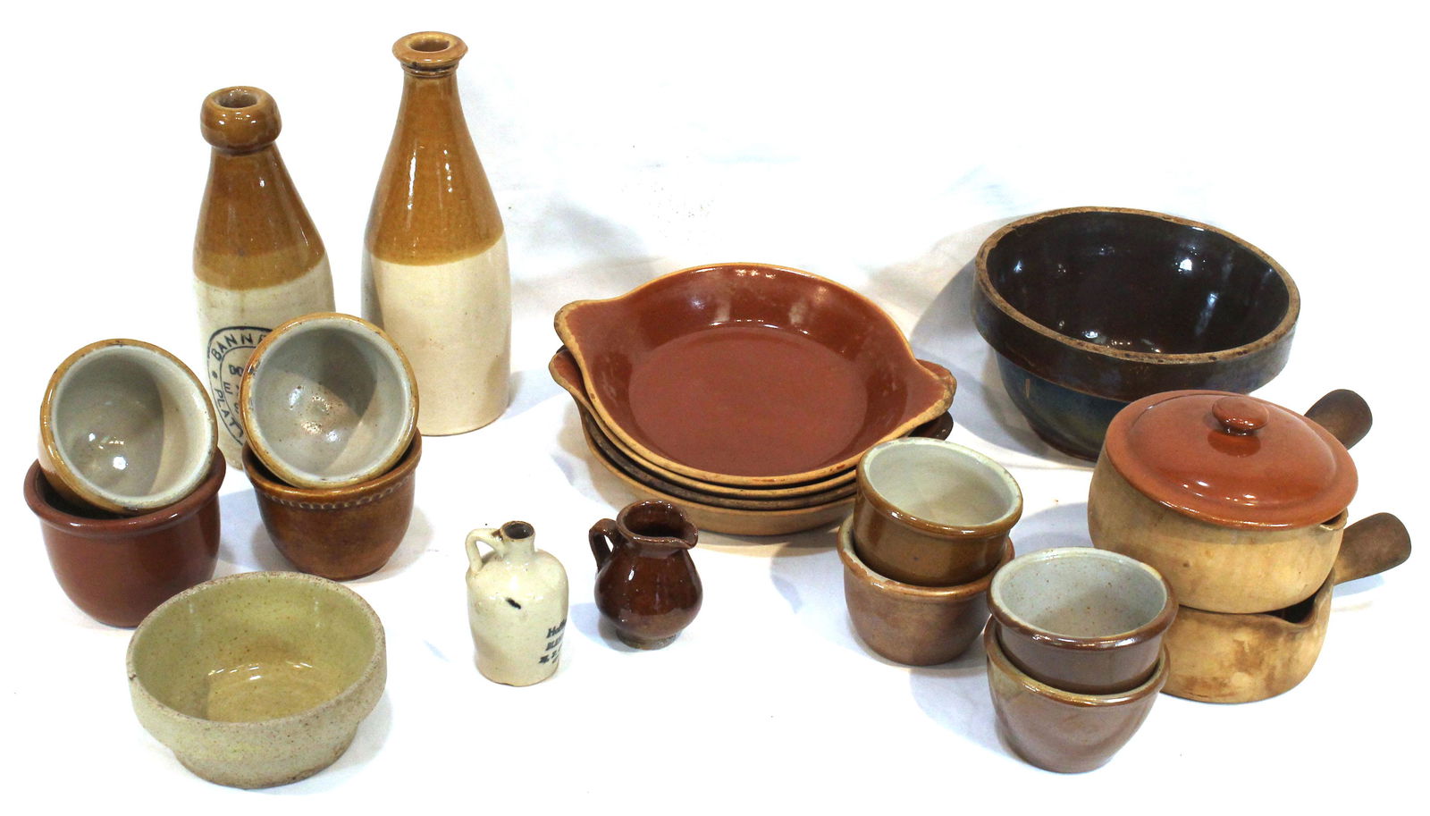 Large lot of contemporary stoneware incl bottles, ramekins, bowls, mini jug, mini pitcher, etc (1 of 8)