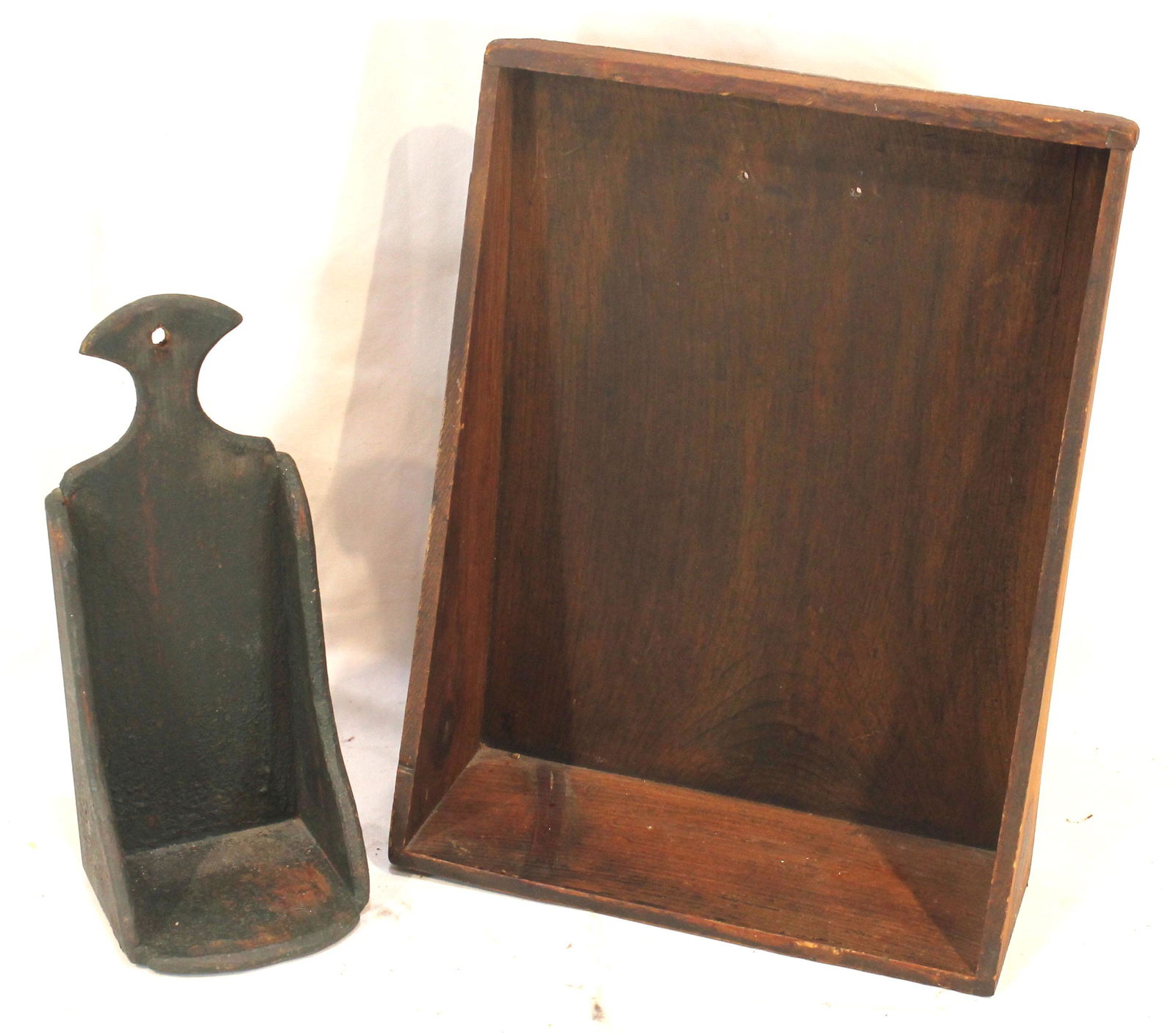 Contemporary primitive style wall shelves incl a canted side example 16" tall x 11 3/4" wide & a (1 of 5)
