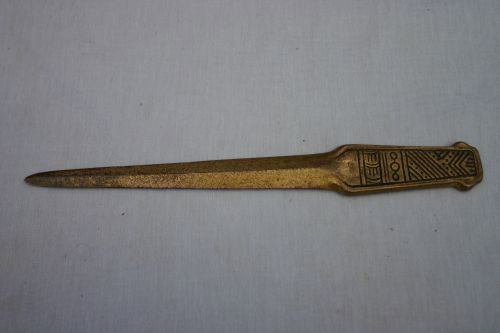 sgnd Tiffany dore bronze 10 1/2" long "American Ind: sgnd Tiffany dore bronze 10 1/2" long "American Indian" pattern letter opener
