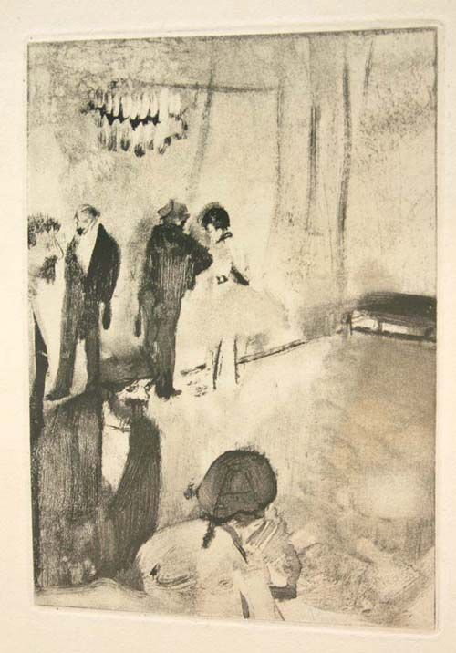 Edgar Degas monotype on Velin de Rives paper from : Edgar Degas monotype on Velin de Rives paper from "La Famile Cardinal" - 12 1/2" x 9 1/2" sheet size - w certificate of authentication